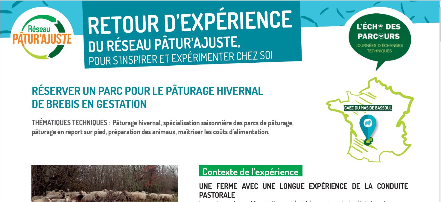 Retour d&rsquo;Expérience liée aux pratiques pastorales