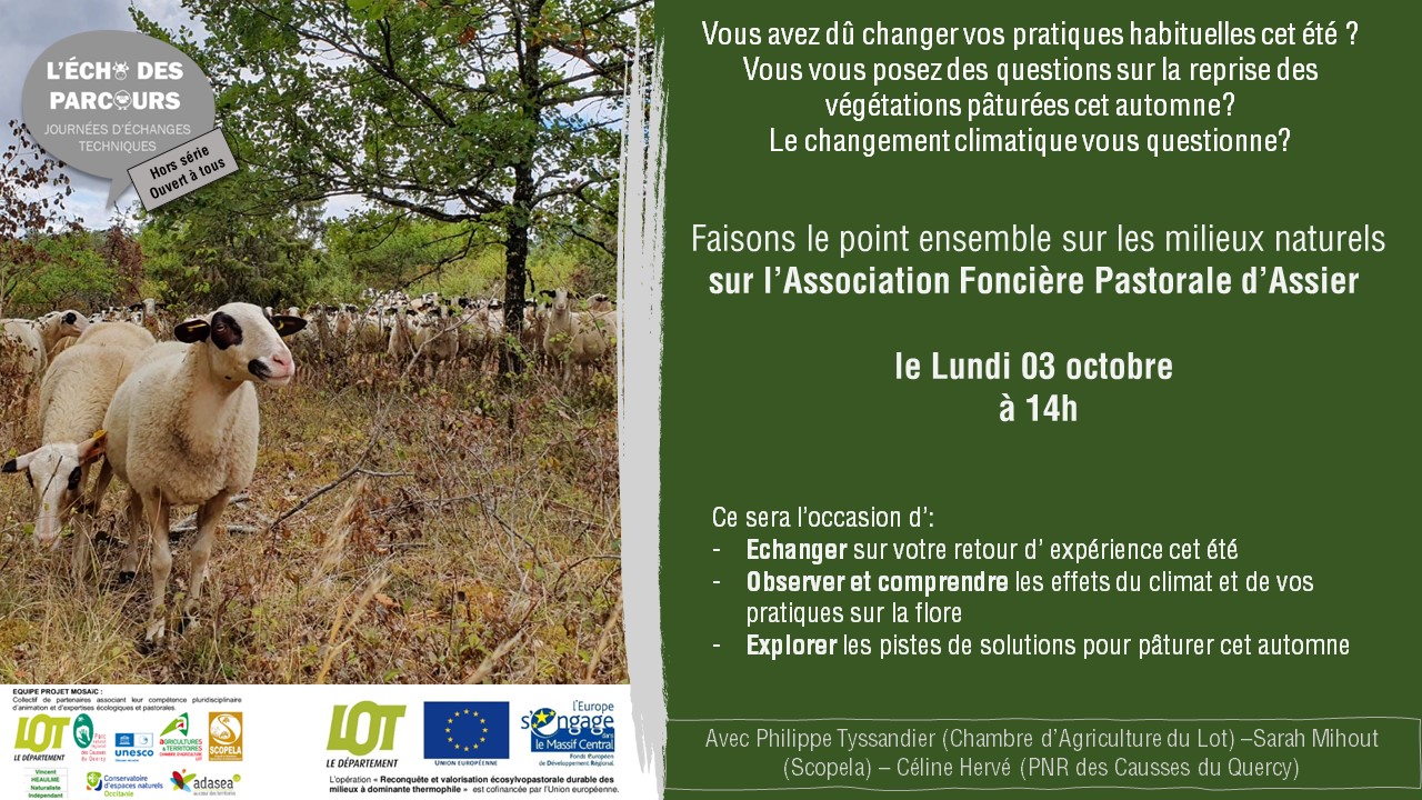 Lundi 3 octobre&nbsp;: l&rsquo;Echo des Parcours