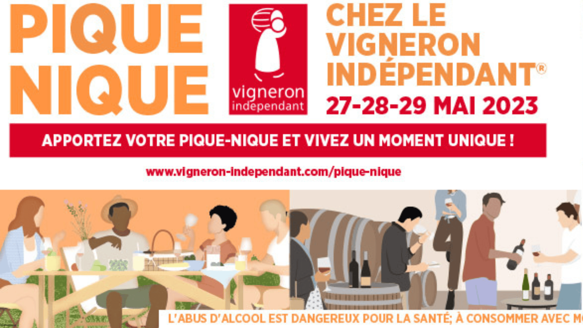 13ème PIQUE-NIQUE CHEZ LE VIGNERON INDEPENDANT ® 27-28-29 mai 2023