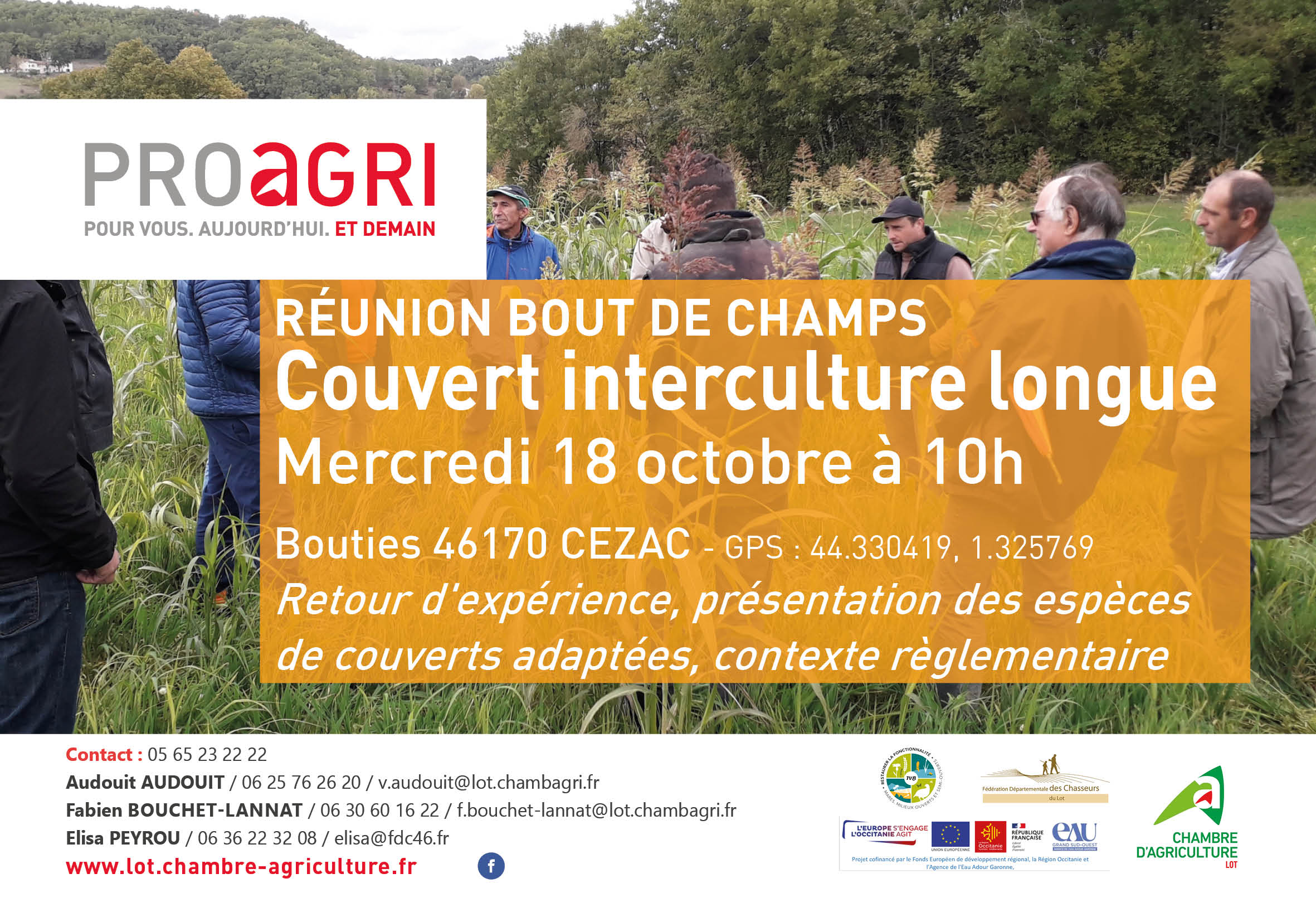 Réunion Bout de Champs&nbsp;: Couvert interculture longue ce mercredi 18 octobre
