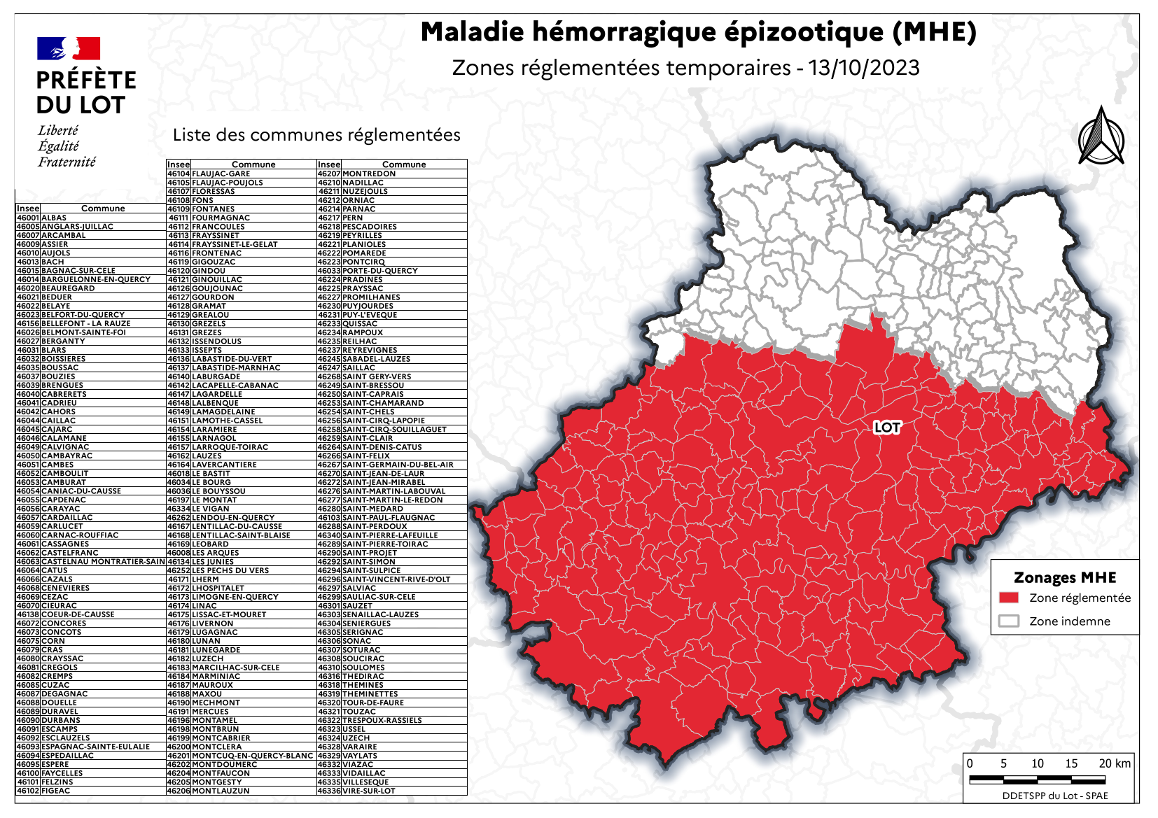 Maladie Hémorragique Bovine&nbsp;: Les deux tiers du Lot en zone réglementée&nbsp;!