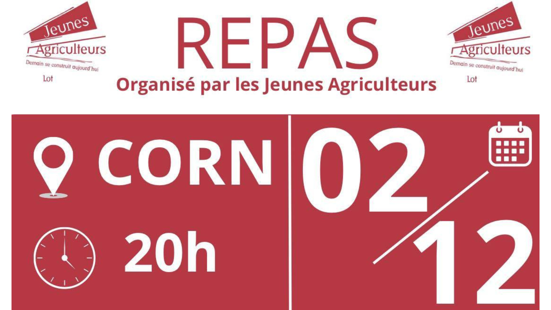 Jeunes Agriculteurs&nbsp;: Repas du canton de Livernon le 2 décembre
