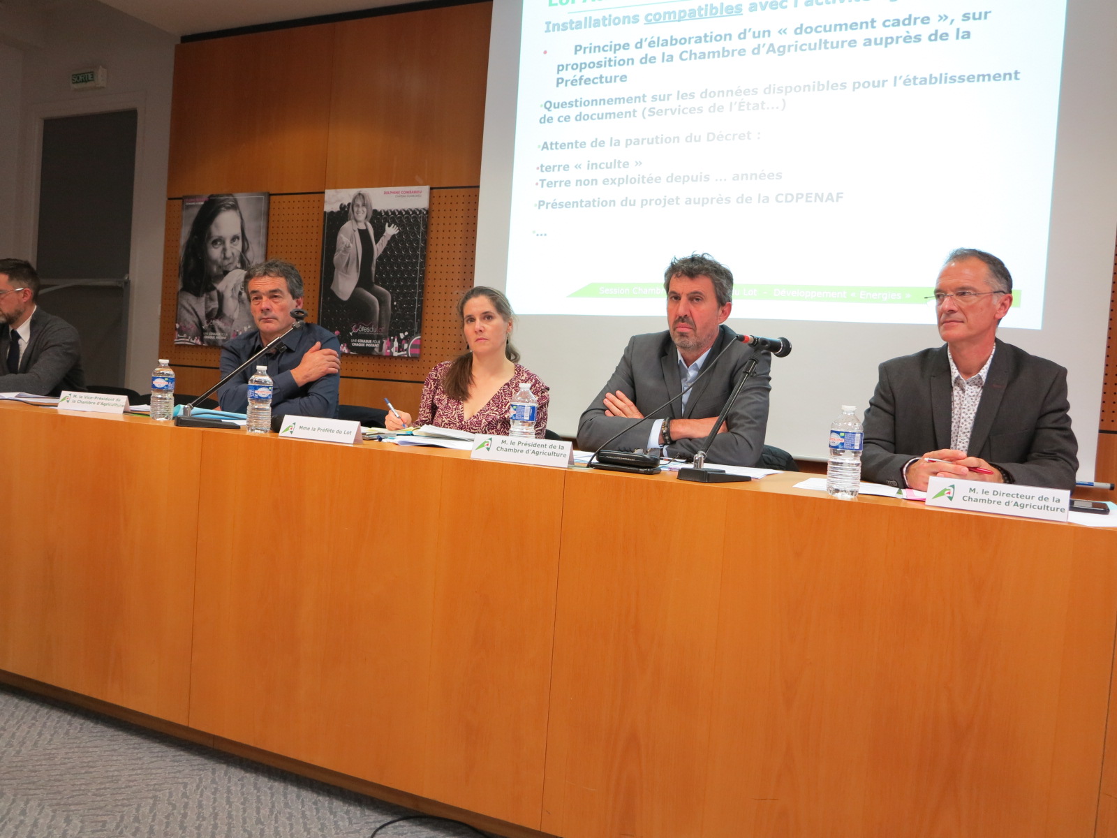 Session Chambre d’agriculture&nbsp;: Gestion de l’eau et développement des énergies renouvelables