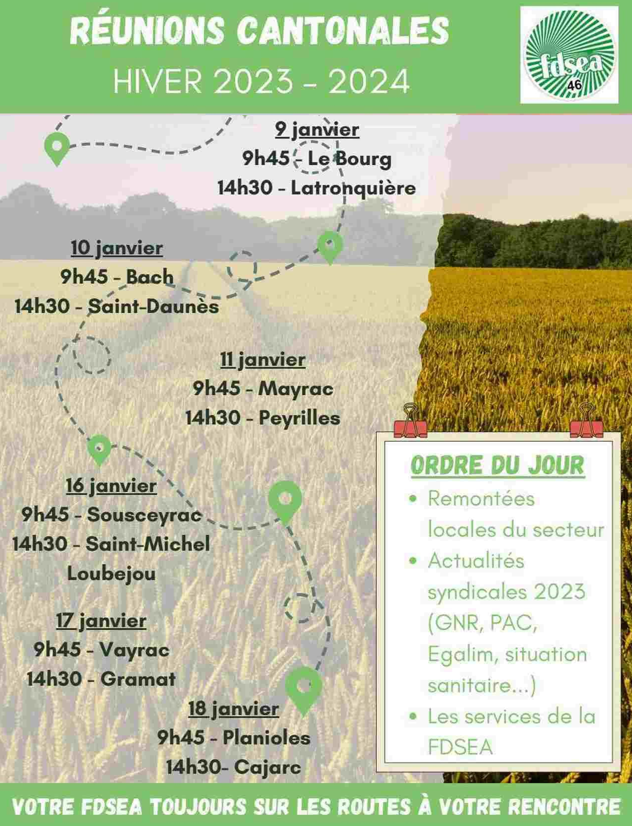 FDSEA du Lot&nbsp;: Réunions hivernales