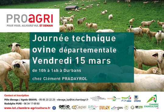 Journée Technique Ovine à Durbans – Vendredi 15 mars