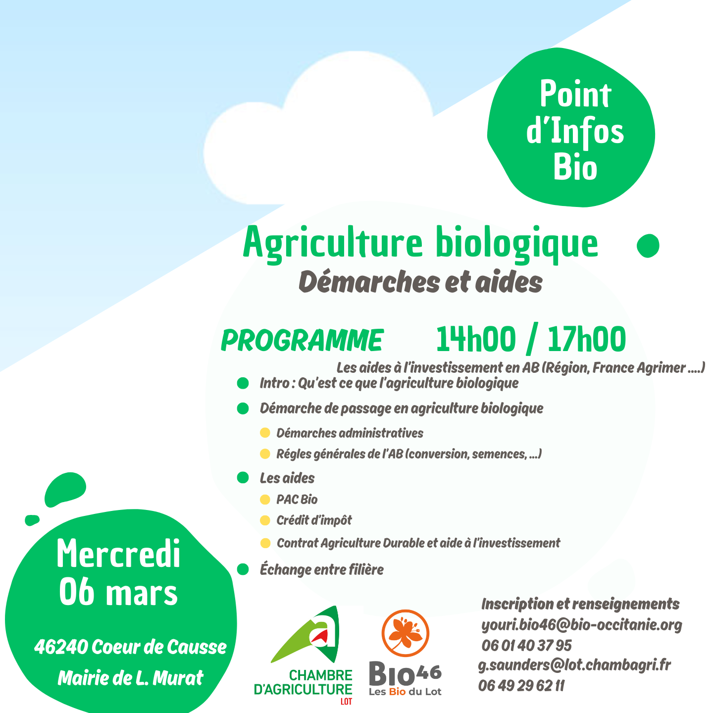 Réunion Point Info Bio à Labastide-Murat le 6 mars&nbsp;: Pour tout savoir sur l&rsquo;agriculture biologique