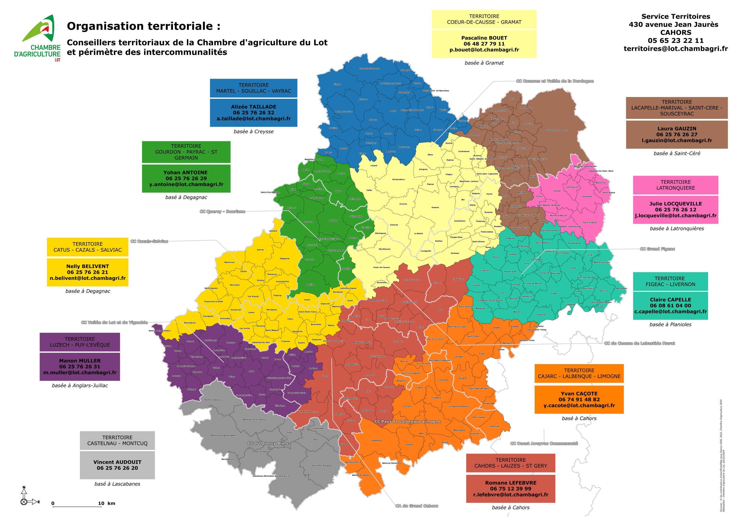 Organisation territoriale Chambre d&rsquo;agriculture&nbsp;: La carte des conseillers territoriaux