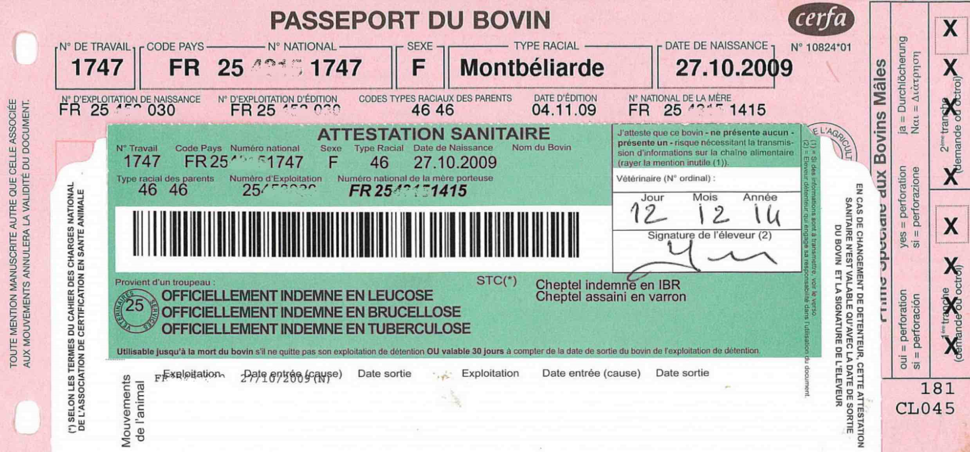 Passeport des bovins&nbsp;: le CNIEL satisfait