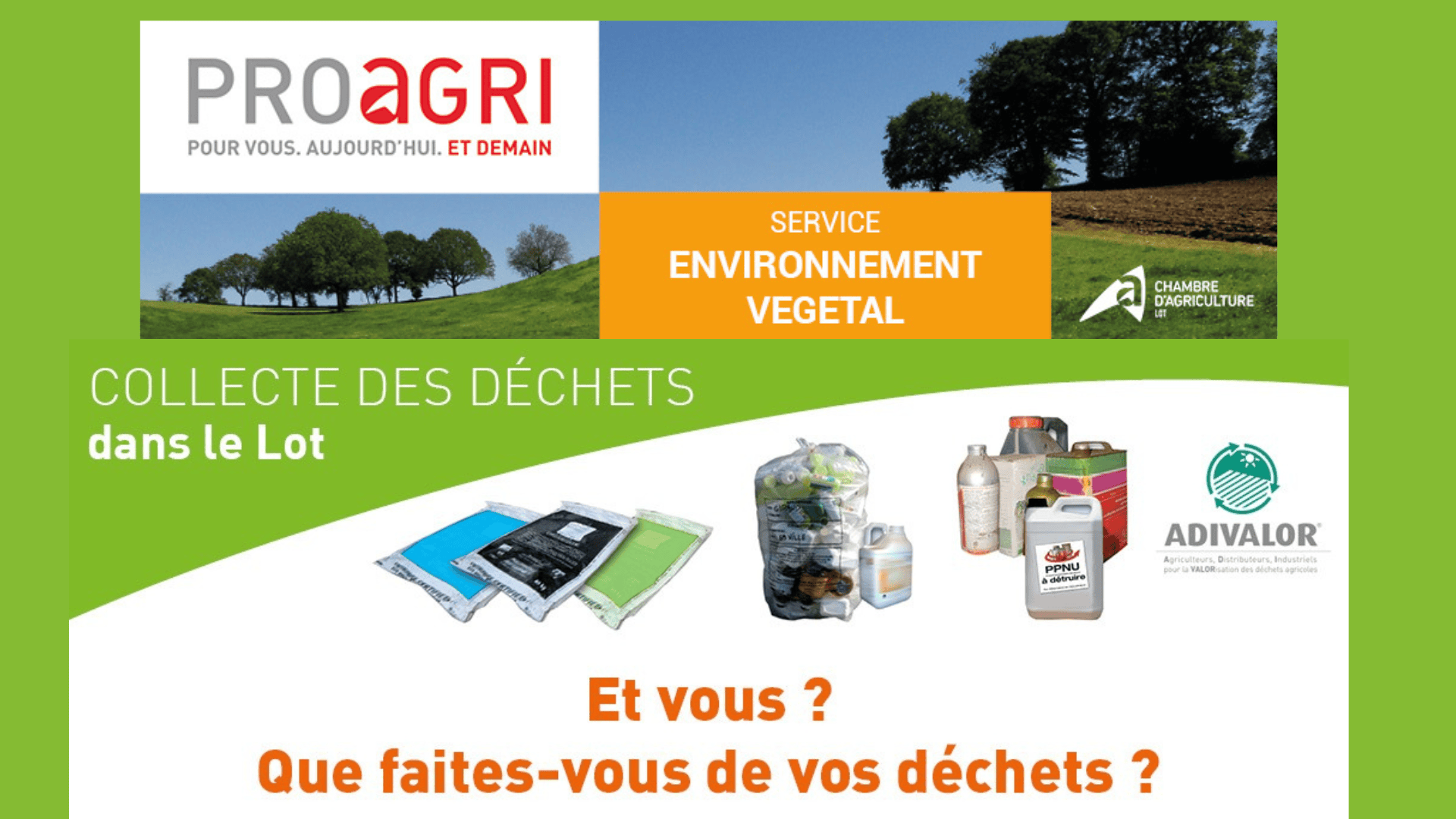 Collecte des déchets dans le Lot