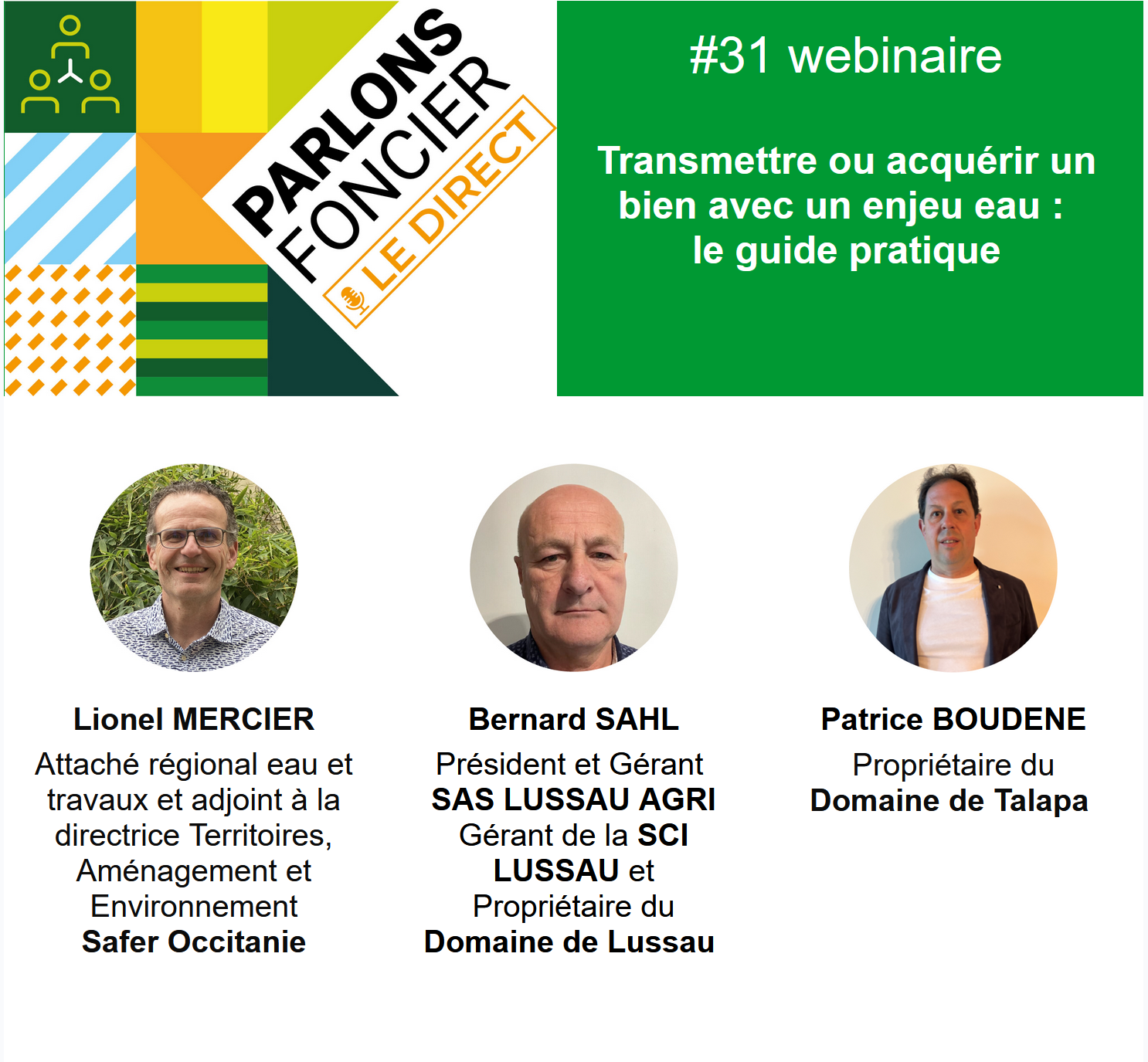 SAFER&nbsp;: Parlons Foncier – Transmettre ou acquérir un bien avec un enjeu eau