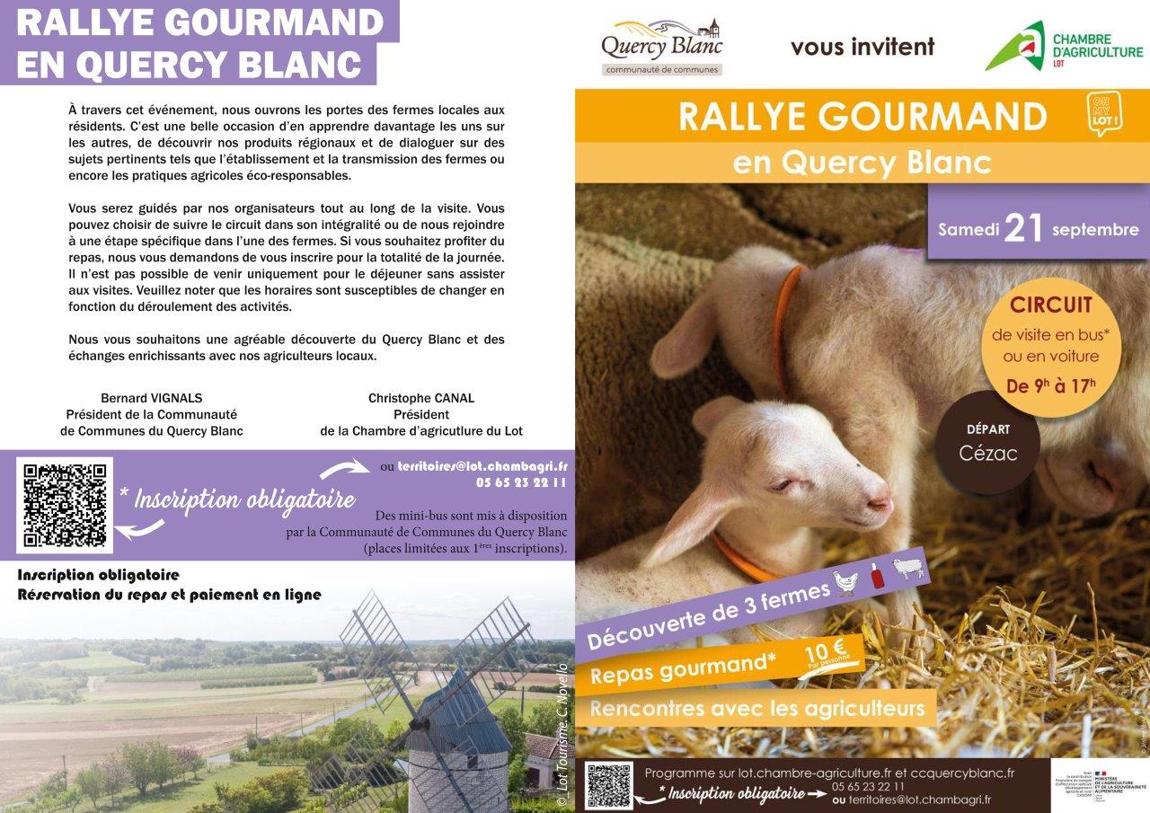 Rallye Gourmand en Quercy Blanc samedi 21 septembre