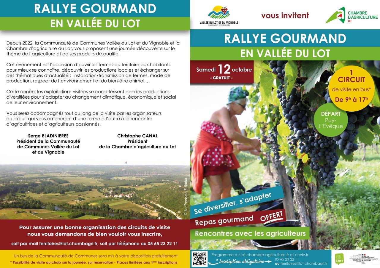Rallye Gourmand en Vallée du Lot samedi 12 octobre