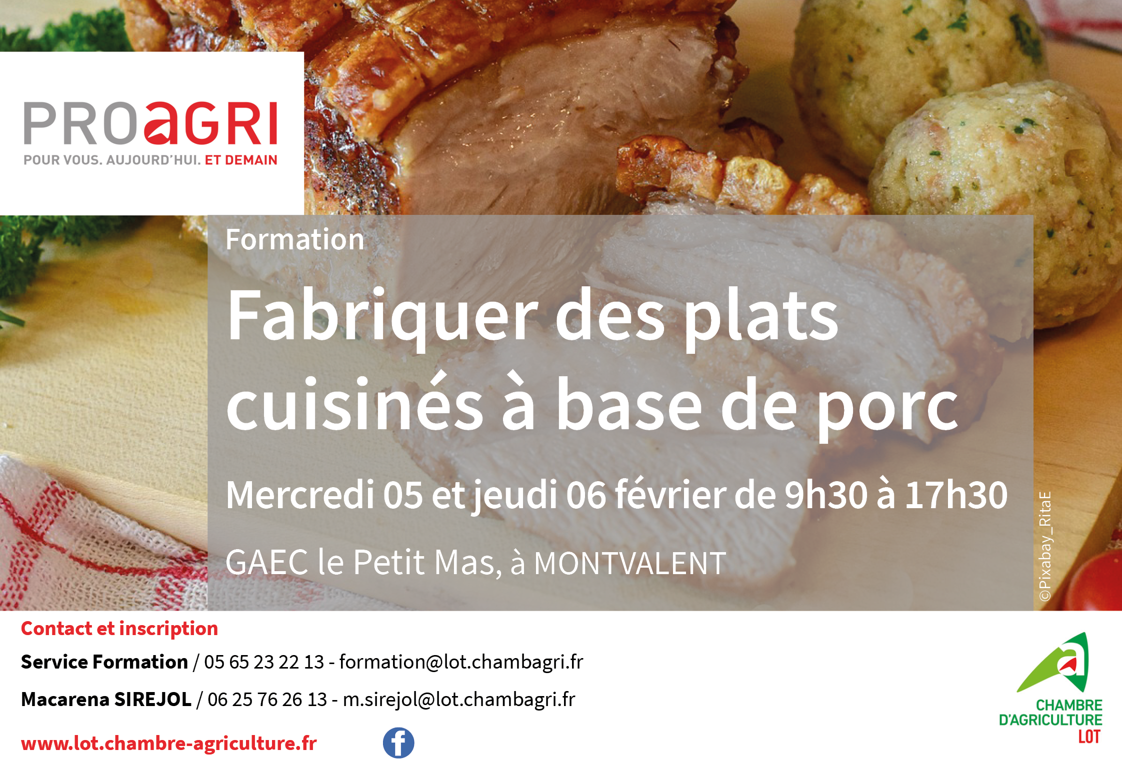 Formation&nbsp;: fabriquer des plats à base de porc