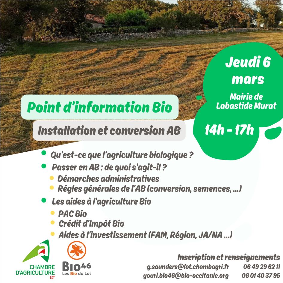 Point d&rsquo;information Bio Jeudi 6 mars Labastide-Murat