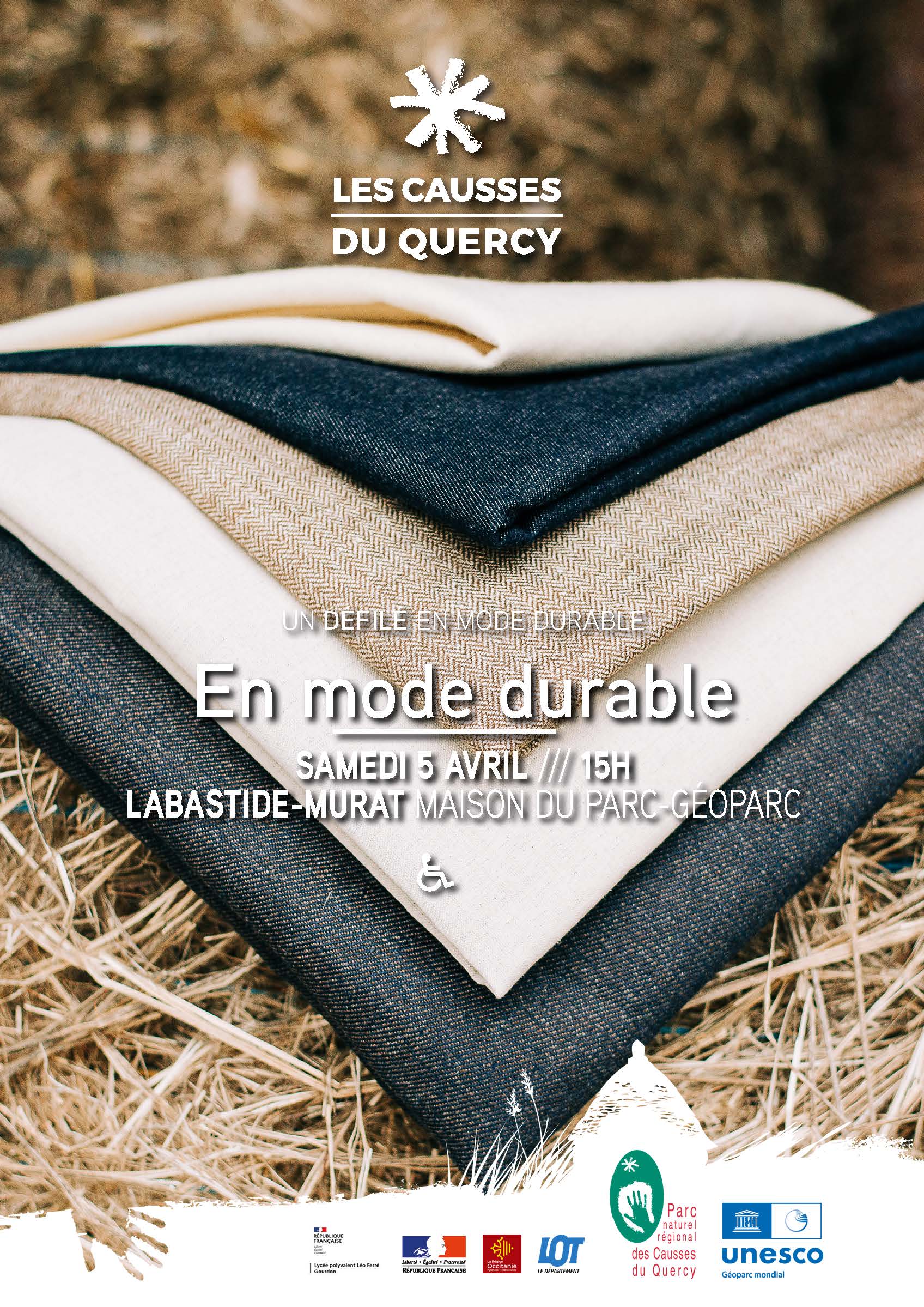 Défilé en mode durable&nbsp;: samedi 5 avril 15h Maison du Parc-Géoparc Labastide-Murat