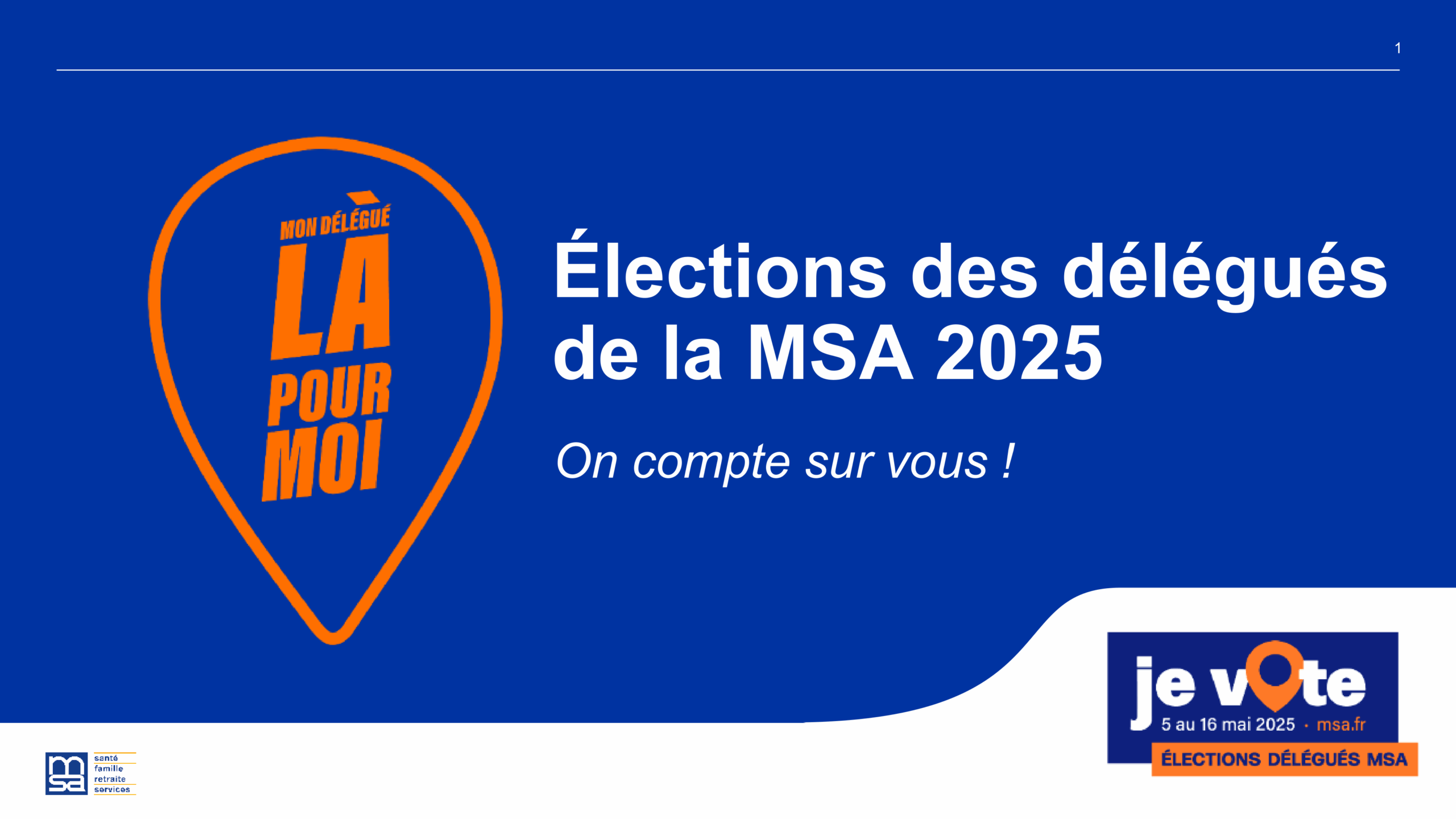 Les élections des délégués cantonaux de la MSA auront lieu entre le 5 et le 16 mai 2025
