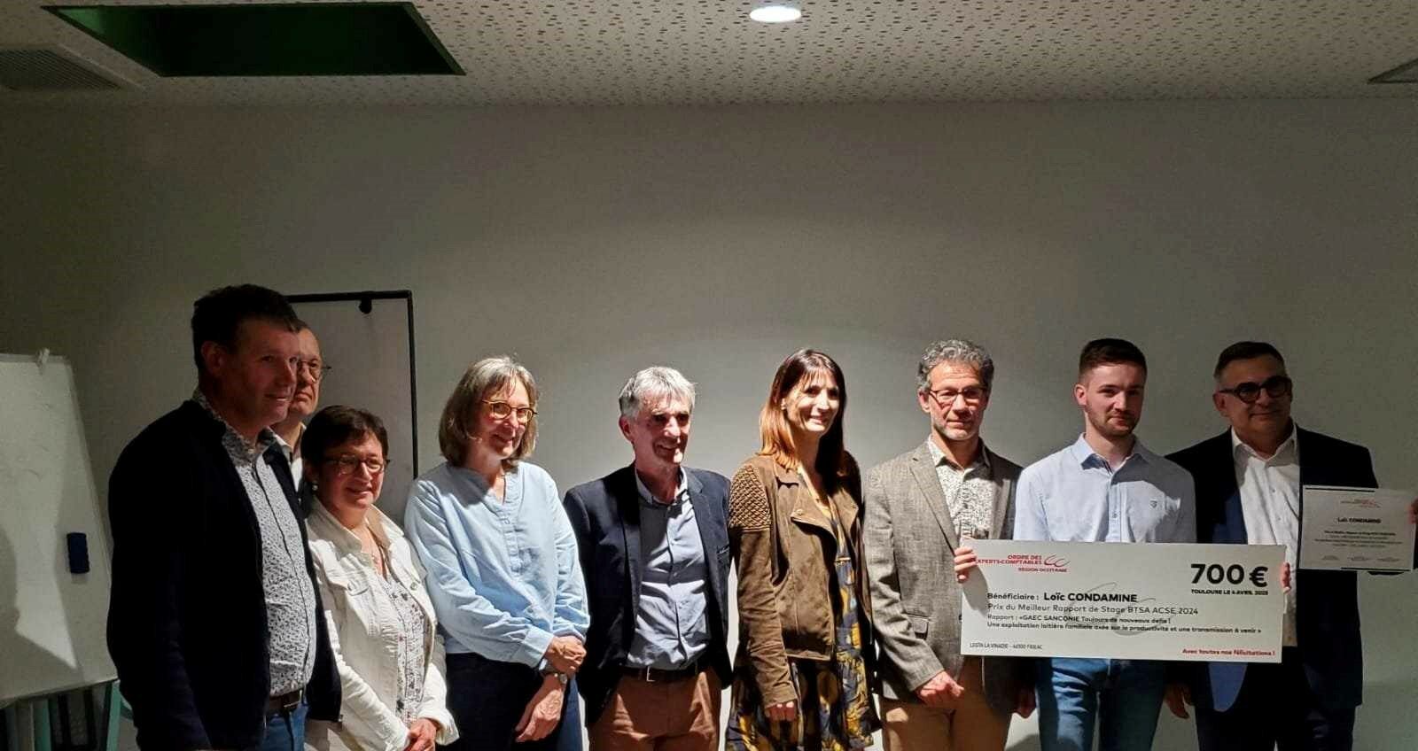 LEGTA de la Vinadie&nbsp;: Loïc CONDAMINE, prix du meilleur mémoire de BTSA ACSE d’Occitanie