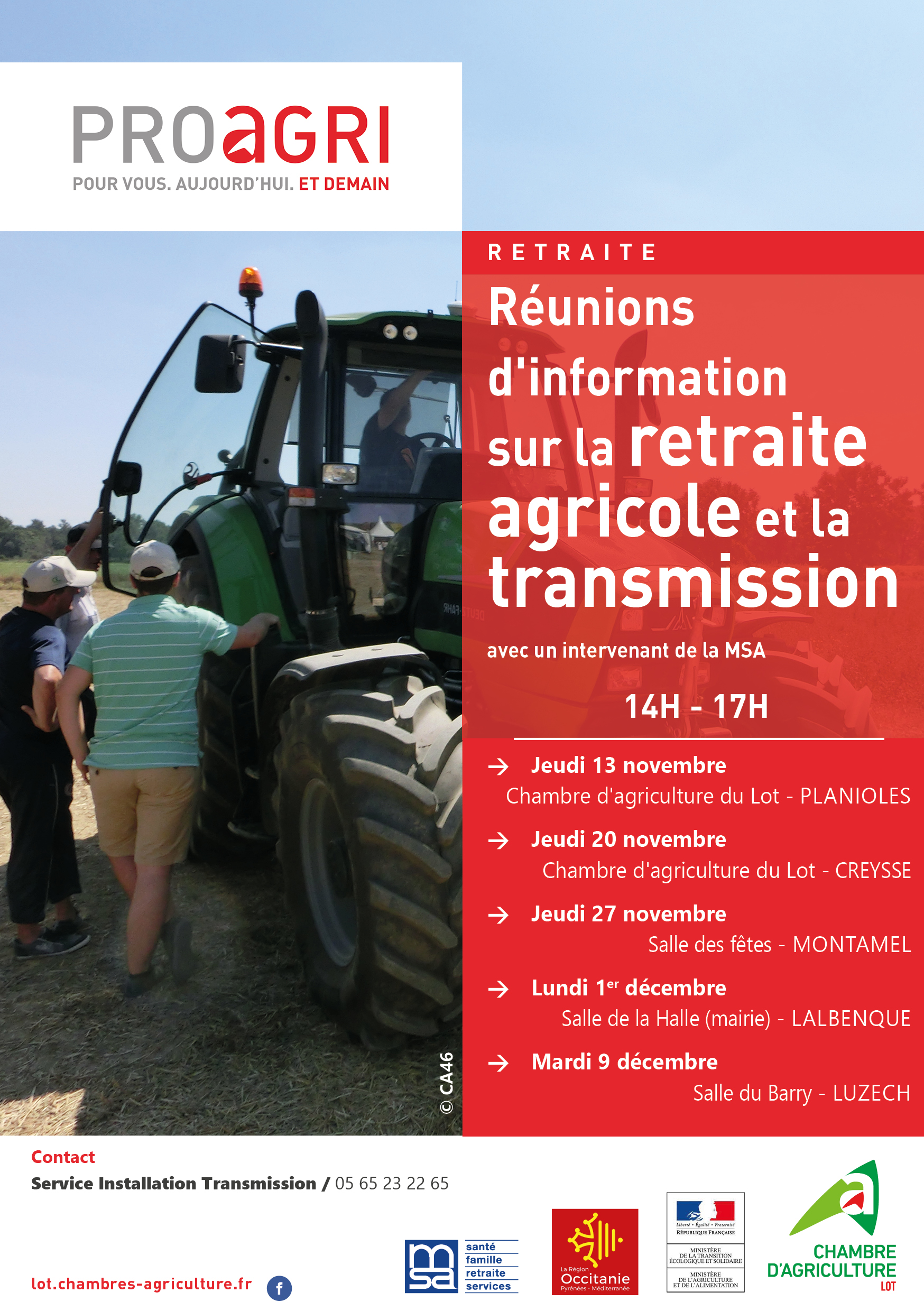 Réunions d&rsquo;information sur la retraite agricole et la transmission