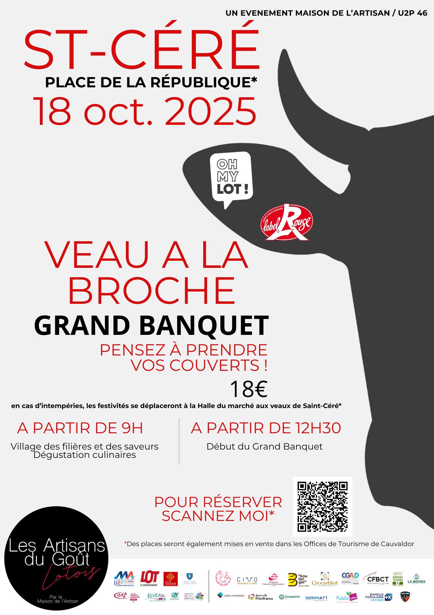 Grand banquet veau à la broche, le 18 octobre à Saint-Céré